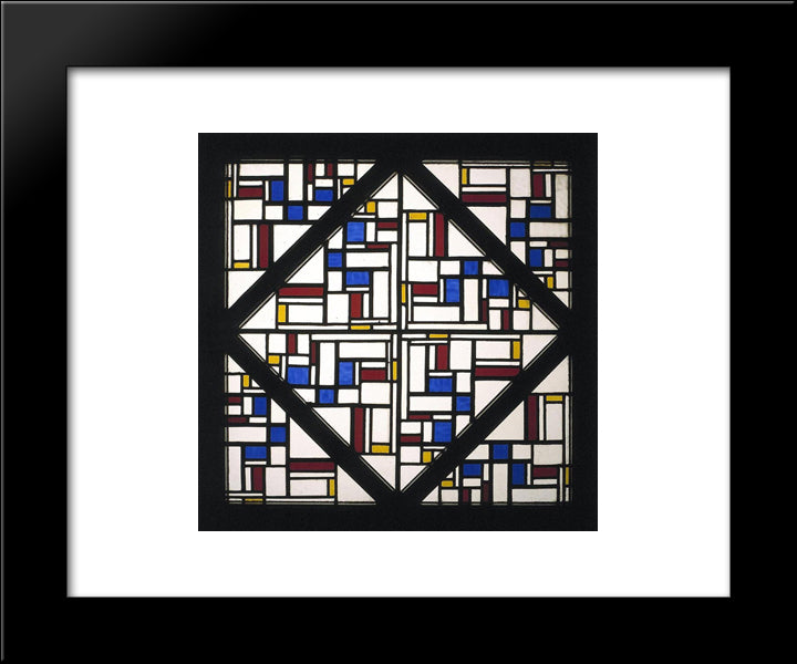 Composition With Window With Coloured Glass Iii 20x24 Black Modern Wood Framed Art Print Poster by Doesburg, Theo van