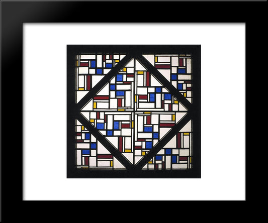Composition With Window With Coloured Glass Iii 20x24 Black Modern Wood Framed Art Print Poster by Doesburg, Theo van