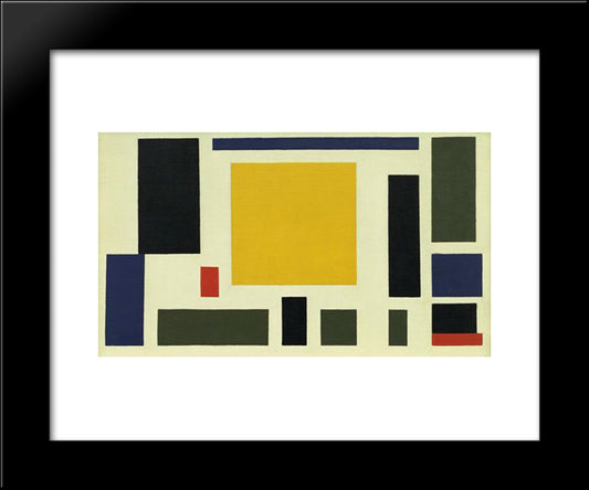 Composition Xiii 20x24 Black Modern Wood Framed Art Print Poster by Doesburg, Theo van