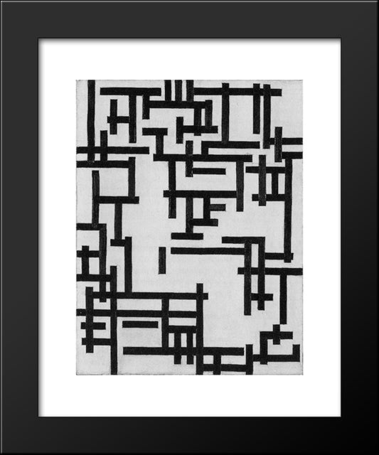 Composition Xiii (Woman In Studio) 20x24 Black Modern Wood Framed Art Print Poster by Doesburg, Theo van