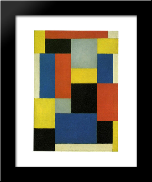 Composition Xx 20x24 Black Modern Wood Framed Art Print Poster by Doesburg, Theo van