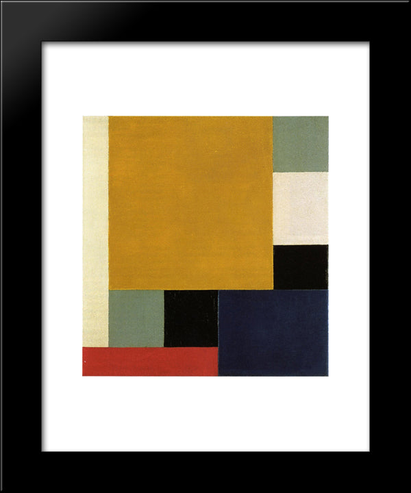 Composition Xxii 20x24 Black Modern Wood Framed Art Print Poster by Doesburg, Theo van