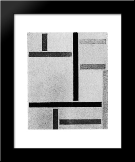 Composition Xxv 20x24 Black Modern Wood Framed Art Print Poster by Doesburg, Theo van
