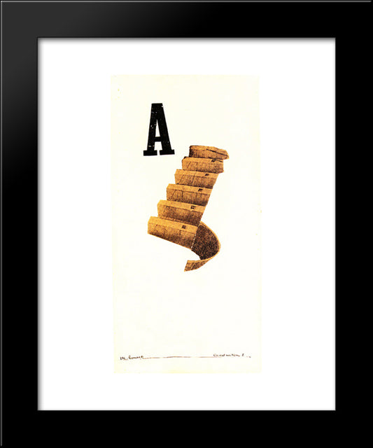 Construction I 20x24 Black Modern Wood Framed Art Print Poster by Doesburg, Theo van