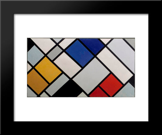 Contra-Composition Of Dissonances, Xvi 20x24 Black Modern Wood Framed Art Print Poster by Doesburg, Theo van