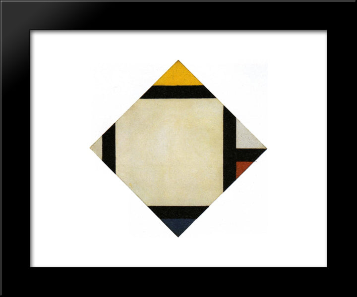 Counter Composition Vii 20x24 Black Modern Wood Framed Art Print Poster by Doesburg, Theo van