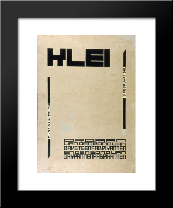 Cover Design For Magazine Klei 20x24 Black Modern Wood Framed Art Print Poster by Doesburg, Theo van