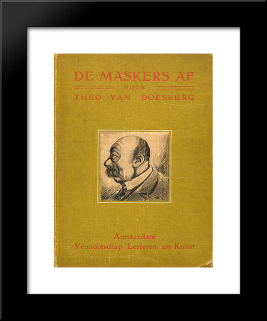 Cover Of The Masks 20x24 Black Modern Wood Framed Art Print Poster by Doesburg, Theo van