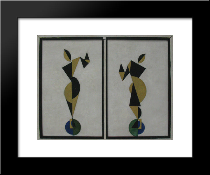 Dancers 20x24 Black Modern Wood Framed Art Print Poster by Doesburg, Theo van