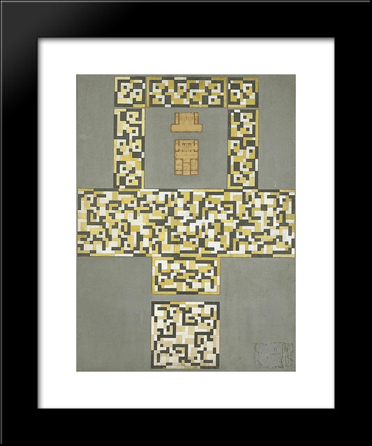Design For A Tile Floor, And Entrance Hall 20x24 Black Modern Wood Framed Art Print Poster by Doesburg, Theo van