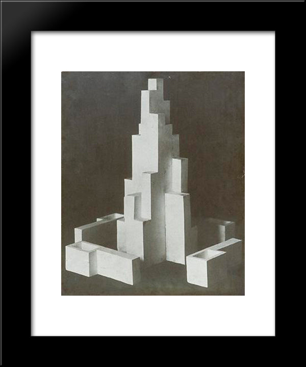 Design For Monument Leeuwarden 20x24 Black Modern Wood Framed Art Print Poster by Doesburg, Theo van