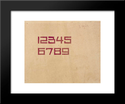 Design For The Numbers 1 Through 9 20x24 Black Modern Wood Framed Art Print Poster by Doesburg, Theo van