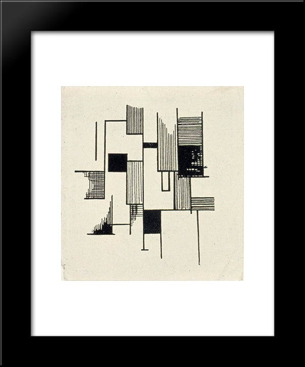 Drawing 20x24 Black Modern Wood Framed Art Print Poster by Doesburg, Theo van