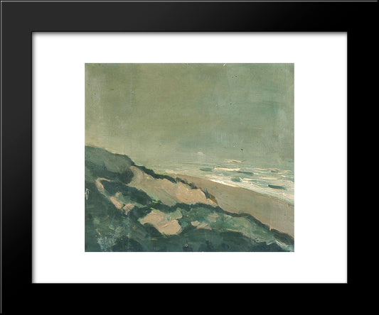 Dunes And Sea 20x24 Black Modern Wood Framed Art Print Poster by Doesburg, Theo van