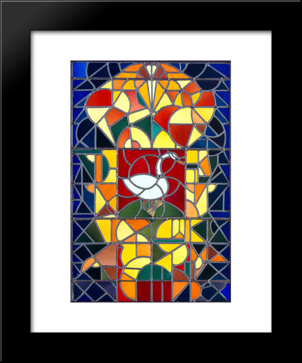 Leaded Glass Composition I 20x24 Black Modern Wood Framed Art Print Poster by Doesburg, Theo van