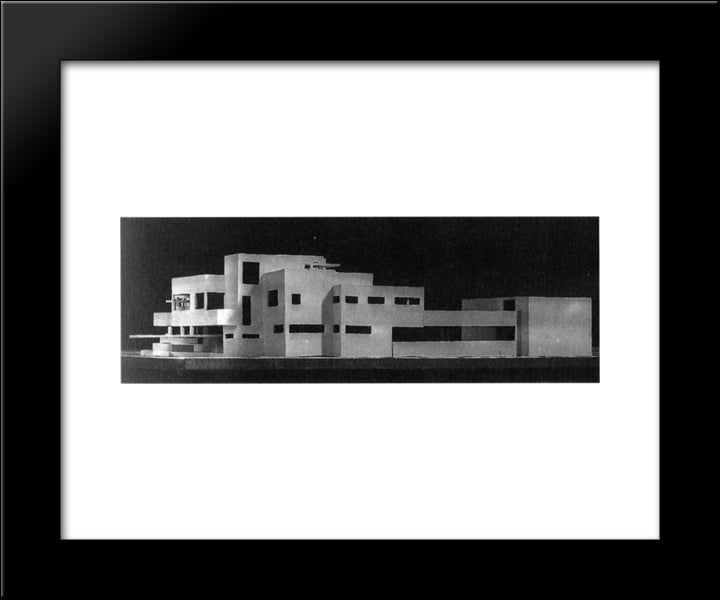 Model Of Mansion 20x24 Black Modern Wood Framed Art Print Poster by Doesburg, Theo van