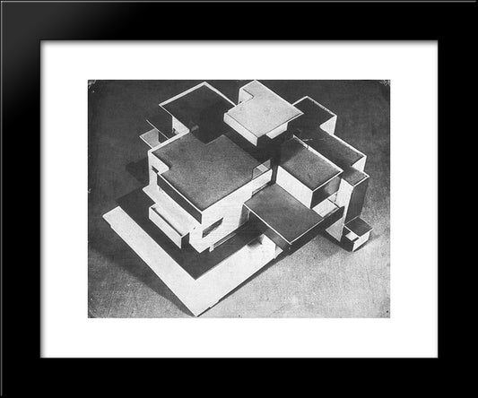Model Private House 20x24 Black Modern Wood Framed Art Print Poster by Doesburg, Theo van