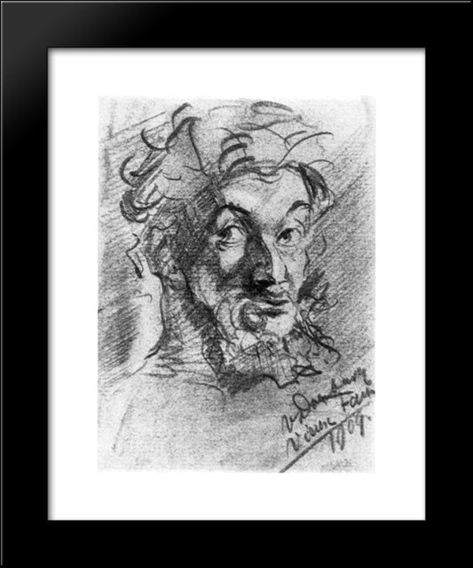 Old Faun (Self Portrait) 20x24 Black Modern Wood Framed Art Print Poster by Doesburg, Theo van