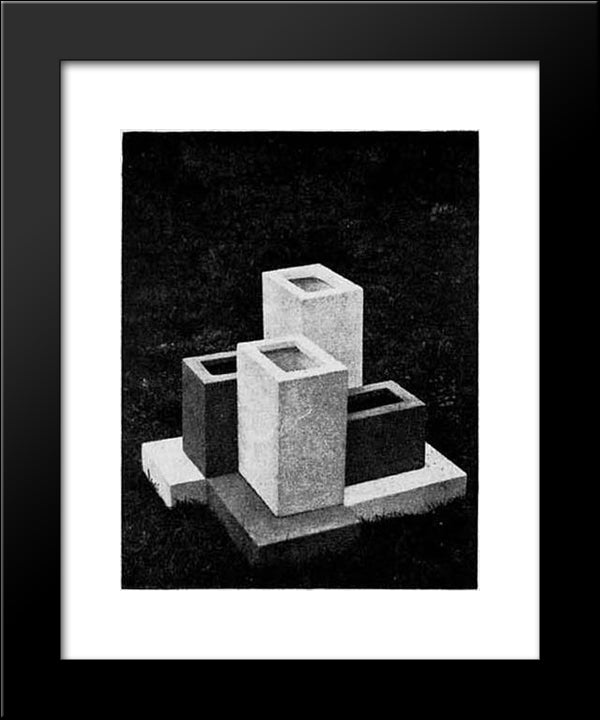 Plastic Garden (Vases) 20x24 Black Modern Wood Framed Art Print Poster by Doesburg, Theo van