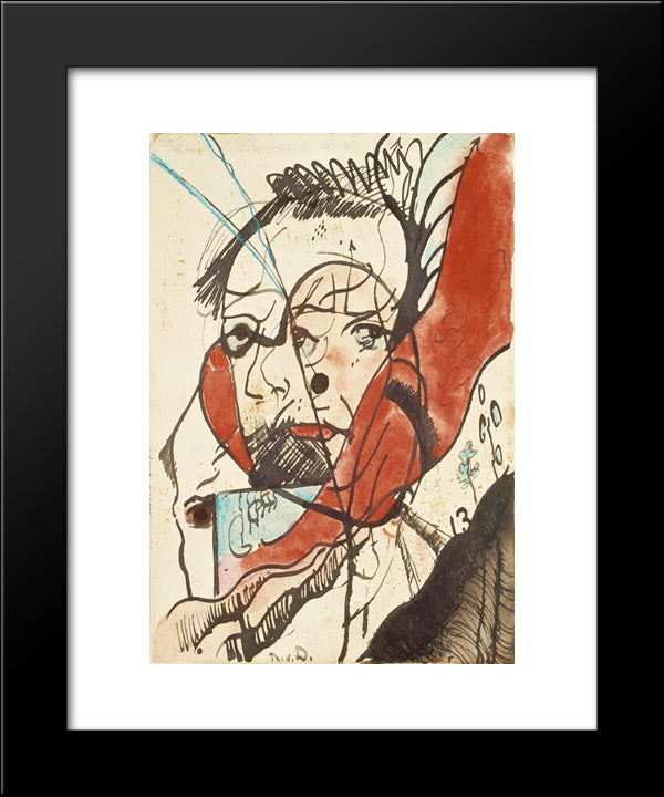 Portrait Of A Man 20x24 Black Modern Wood Framed Art Print Poster by Doesburg, Theo van