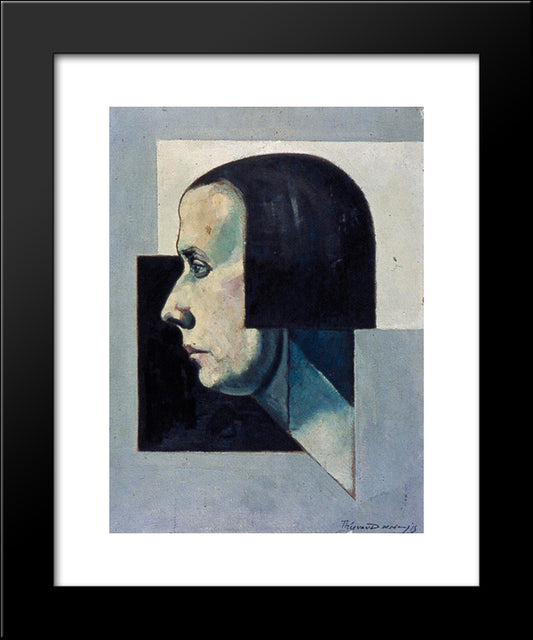 Portrait Of Petro 20x24 Black Modern Wood Framed Art Print Poster by Doesburg, Theo van