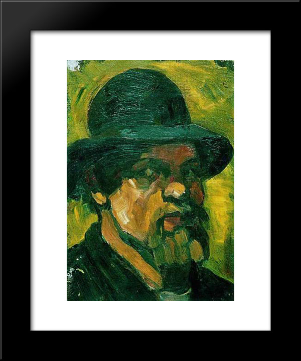 Self Portrait With Hat 20x24 Black Modern Wood Framed Art Print Poster by Doesburg, Theo van