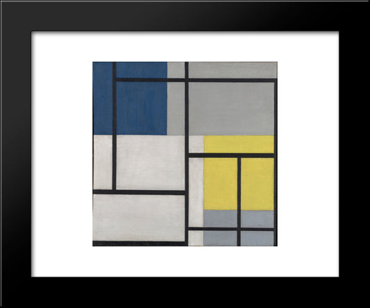 Simultaneous Composition Xxiv 20x24 Black Modern Wood Framed Art Print Poster by Doesburg, Theo van