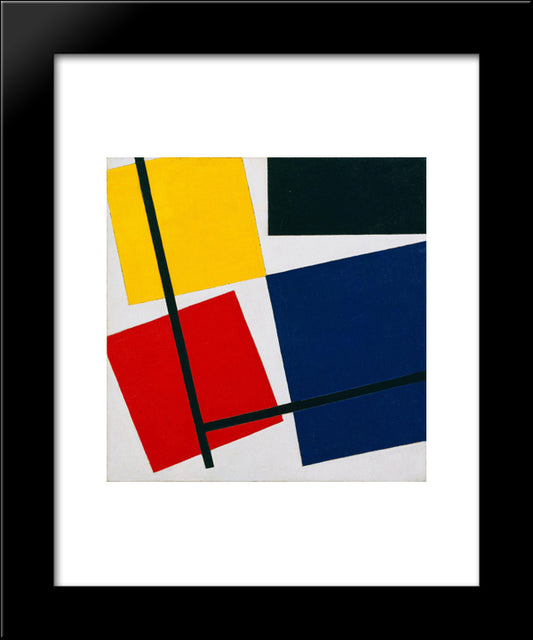 Simultaneous Counter Composition. 20x24 Black Modern Wood Framed Art Print Poster by Doesburg, Theo van