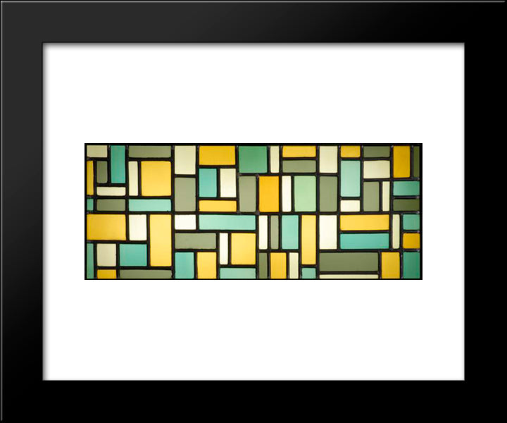 Stained Glass Composition Viii 20x24 Black Modern Wood Framed Art Print Poster by Doesburg, Theo van
