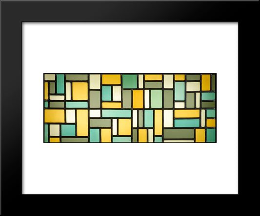 Stained Glass Composition Viii 20x24 Black Modern Wood Framed Art Print Poster by Doesburg, Theo van