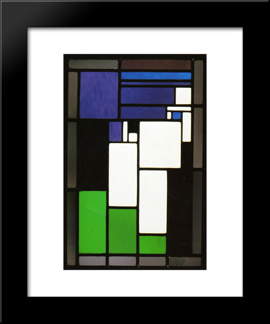 Stained Glass Composition Woman 20x24 Black Modern Wood Framed Art Print Poster by Doesburg, Theo van