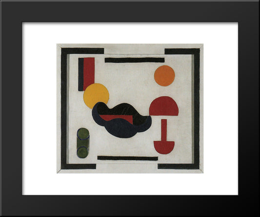 Still Life (Composition V) 20x24 Black Modern Wood Framed Art Print Poster by Doesburg, Theo van