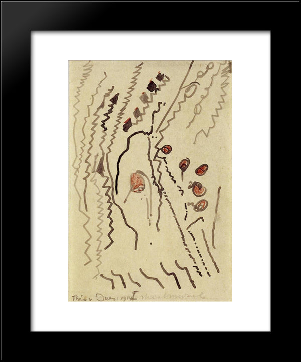 Street Music I 20x24 Black Modern Wood Framed Art Print Poster by Doesburg, Theo van