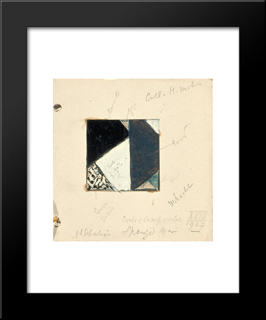 Studie Voor Contra Compositie Xviii 20x24 Black Modern Wood Framed Art Print Poster by Doesburg, Theo van