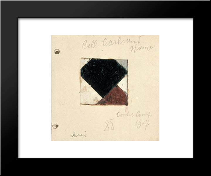 Studie Voor Contra Compositie Xx 20x24 Black Modern Wood Framed Art Print Poster by Doesburg, Theo van