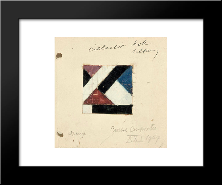 Studie Voor Contra Compositie Xxi 20x24 Black Modern Wood Framed Art Print Poster by Doesburg, Theo van
