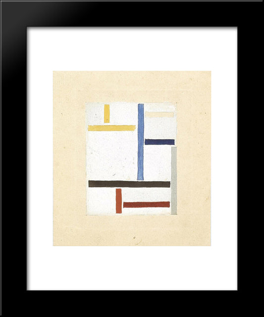 Study For Composition Xxv 20x24 Black Modern Wood Framed Art Print Poster by Doesburg, Theo van