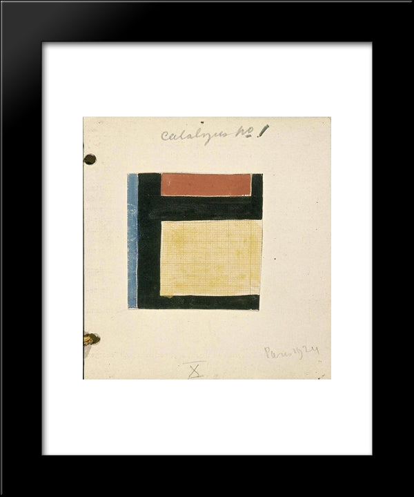Study For Counter Composition X 20x24 Black Modern Wood Framed Art Print Poster by Doesburg, Theo van