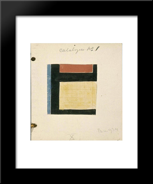 Study For Counter Composition X 20x24 Black Modern Wood Framed Art Print Poster by Doesburg, Theo van
