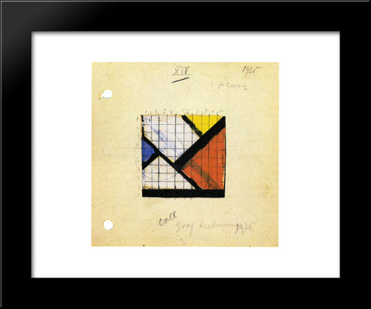 Study For Counter Composition Xiv 20x24 Black Modern Wood Framed Art Print Poster by Doesburg, Theo van