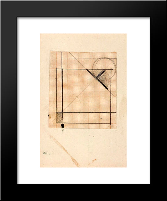 Study For Simultaneous Compositions Xxii 20x24 Black Modern Wood Framed Art Print Poster by Doesburg, Theo van