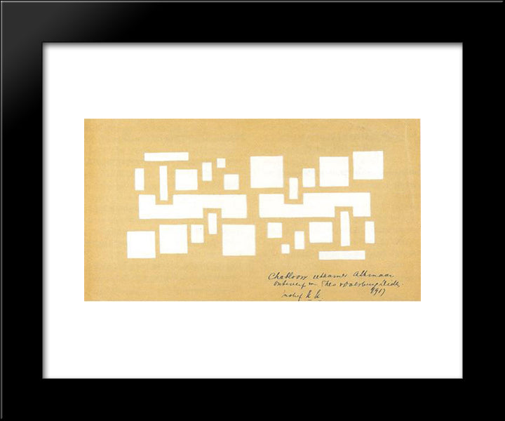 Template For The Long House Ornament Edge 20x24 Black Modern Wood Framed Art Print Poster by Doesburg, Theo van