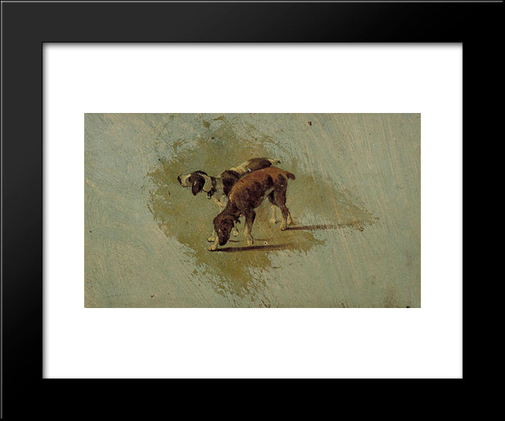 Two Dogs 20x24 Black Modern Wood Framed Art Print Poster by Doesburg, Theo van