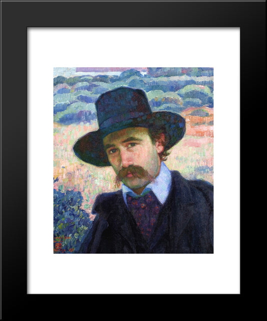 Andre Gide At Jersey 20x24 Black Modern Wood Framed Art Print Poster by Rysselberghe, Theo van