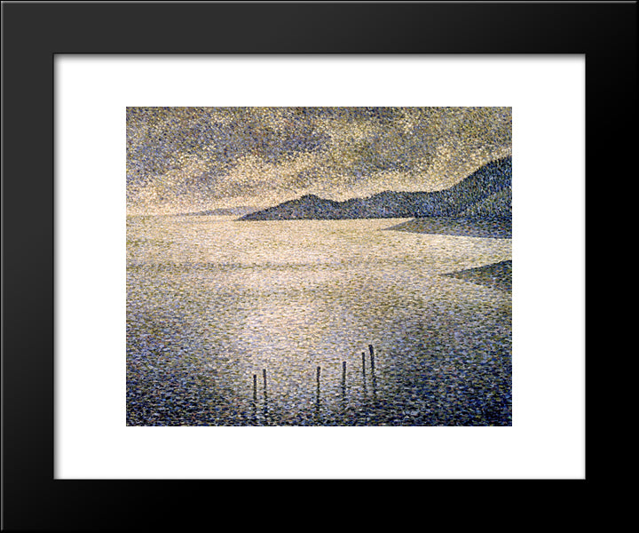 Channel Coast 20x24 Black Modern Wood Framed Art Print Poster by Rysselberghe, Theo van