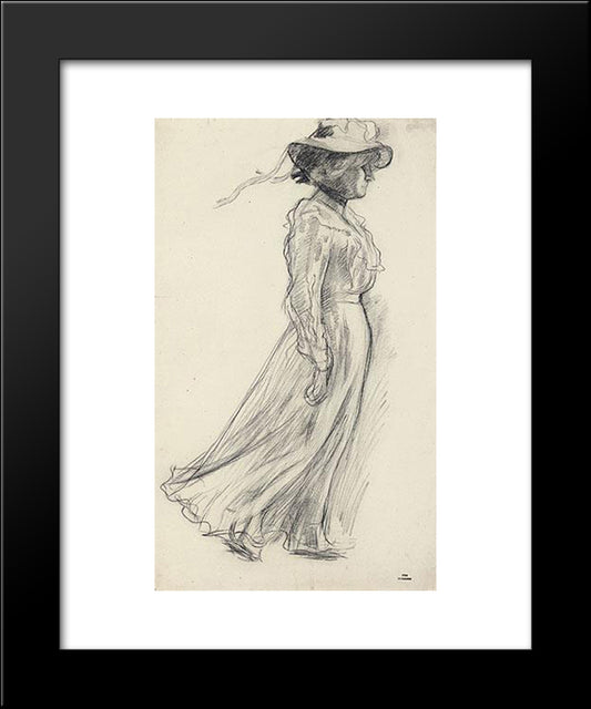 Etude Pour La Promenade 20x24 Black Modern Wood Framed Art Print Poster by Rysselberghe, Theo van