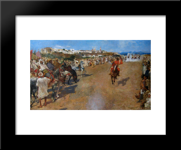 Fantasia Arabe 20x24 Black Modern Wood Framed Art Print Poster by Rysselberghe, Theo van