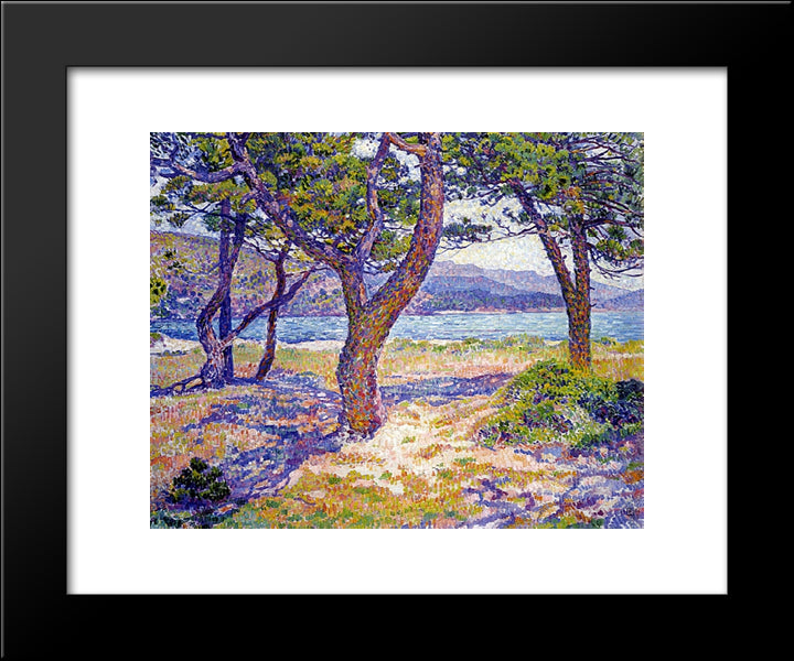 Il Mediterraneo Presso Le Lavandou 20x24 Black Modern Wood Framed Art Print Poster by Rysselberghe, Theo van