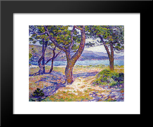 Il Mediterraneo Presso Le Lavandou 20x24 Black Modern Wood Framed Art Print Poster by Rysselberghe, Theo van