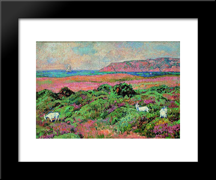 Lavandou 20x24 Black Modern Wood Framed Art Print Poster by Rysselberghe, Theo van